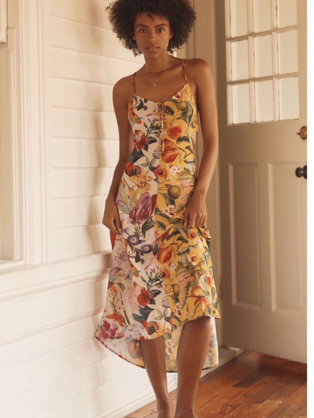 Anthropologie Floral Slip Midi Dress in Multi - Picture 1 of 12